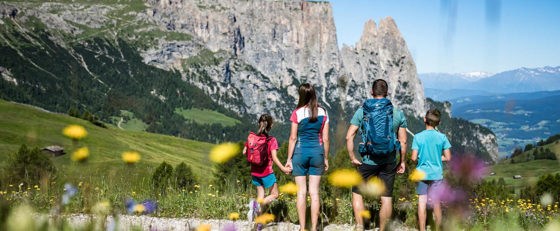 Adventure hiking and exploring with children on the Seiser Alm